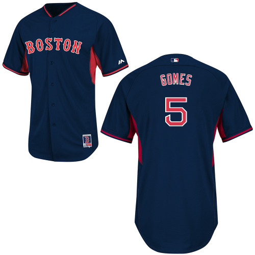 Jonny Gomes #5 MLB Jersey-Boston Red Sox Men's Authentic 2014 Road Cool Base BP Navy Baseball Jersey